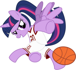 Size: 7000x6500 | Tagged: safe, artist:caliazian, twilight sparkle, alicorn, pony, g4, .ai available, absurd resolution, ball, basketball, clothes, female, jersey, mare, simple background, solo, sports, transparent background, twilight sparkle (alicorn), vector