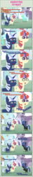 Size: 1205x6406 | Tagged: safe, artist:estories, lyra heartstrings, moondancer, oc, oc:neigh sayer, oc:silverlay, original species, umbra pony, amending fences, g4, comic, fourth wall, pointy ponies