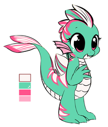 Size: 2724x3205 | Tagged: safe, artist:starshinebeast, oc, oc only, oc:bubble, dragon, sea dragon, equestria2101, female, high res, solo