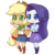 Size: 250x250 | Tagged: safe, artist:riouku, applejack, rarity, equestria girls, g4, female, lesbian, lowres, pixel art, ship:rarijack, shipping