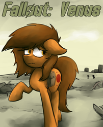 Size: 1280x1584 | Tagged: safe, artist:marsminer, oc, oc only, oc:venus spring, fallout equestria, cover, fallout venus, saddle bag, solo