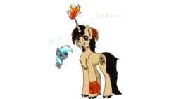 Size: 1024x576 | Tagged: safe, artist:moonofsouls, oc, oc only, oc:kyuflake, oc:moon catcher, pegasus, pony, unicorn, pipe, simple background, smoking