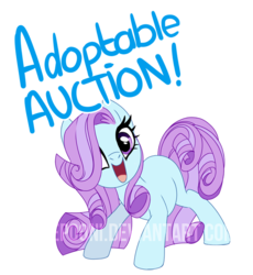 Size: 640x695 | Tagged: safe, artist:pepooni, oc, oc only, earth pony, pony, adoptable, excited, obtrusive watermark, solo, watermark