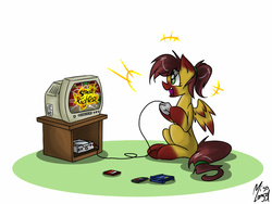 Size: 1024x768 | Tagged: safe, artist:misslazzy, oc, oc only, pegasus, pony, sega dreamcast, street fighter, video game