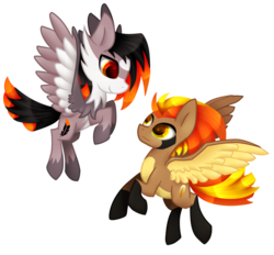 Size: 1024x951 | Tagged: safe, artist:zmei-kira, pidgeot, staraptor, pokémon, ponified