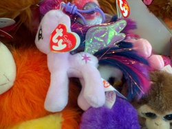 Size: 1024x768 | Tagged: safe, fluttershy, twilight sparkle, alicorn, pony, g4, butt wings, female, irl, mare, photo, plushie, toy, twilight sparkle (alicorn), ty, you had one job