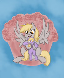 Size: 749x909 | Tagged: safe, artist:mintworth, derpy hooves, dinky hooves, pegasus, pony, g4, equestria's best mother, female, mare