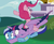 Size: 790x641 | Tagged: safe, screencap, minuette, pinkie pie, twilight sparkle, alicorn, earth pony, pony, unicorn, amending fences, g4, animation error, canterlot, crash landing, cropped, falling, female, horn, mare, on back, open mouth, pinkie pie riding twilight, ponies riding ponies, raised hoof, riding, sitting, spread wings, surprised, twilight sparkle (alicorn)