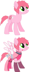 Size: 289x716 | Tagged: artist needed, safe, earth pony, pegasus, pony, g4, aelita schaeffer, code lyoko, cutie mark, female, mare, pixel art, ponified, simple background, spoilers for another series, transparent background