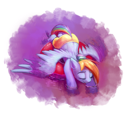 Size: 900x809 | Tagged: safe, artist:tsitra360, rainbow dash, g4, eyes closed, female, inner tube, smiling, solo, spread wings, water