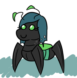 Size: 581x589 | Tagged: safe, artist:jargon scott, queen chrysalis, g4, chibi, female, solo, species swap, tank chrysalis