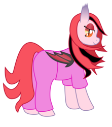 Size: 4010x4530 | Tagged: dead source, safe, artist:afterman, oc, oc only, oc:arrhythmia, bat pony, pony, absurd resolution, clothes, looking back, nurse, pink, scrubs (gear), simple background, solo, transparent background