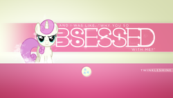 Size: 1920x1080 | Tagged: safe, artist:adrianimpalamata, artist:likonan, twinkleshine, alicorn, pony, g4, female, looking at you, lyrics, mare, mariah carey, obsessed, solo, song reference, tired of your shit, vector, wallpaper