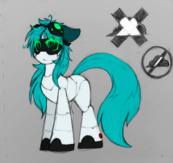 Size: 3307x3118 | Tagged: safe, artist:terror--bite, artist:the--cloudsmasher, oc, oc only, oc:cloudsmasher, original species, pony, robot, robot pony, :<, floppy ears, high res, looking at you, reference sheet, solo, weather control