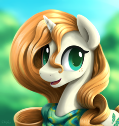 Size: 1993x2112 | Tagged: safe, artist:php177, oc, oc only, oc:skyward, pony, unicorn, clothes, female, freckles, mare, open mouth, scarf, smiling, solo