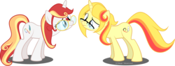 Size: 10934x4165 | Tagged: safe, artist:okaminekowiesel, oc, oc only, oc:doodle flare, pony, unicorn, absurd resolution, female, glasses, mare, self paradox, simple background, transparent background, vector