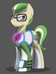 Size: 2400x3200 | Tagged: safe, artist:drawponies, oc, oc only, oc:enigma, earth pony, pony, fallout equestria, high res, male, rubik's cube, simple background, solo, stallion