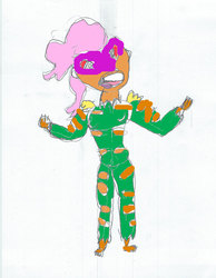 Size: 1024x1321 | Tagged: safe, artist:bulbaderp, fluttershy, saddle rager, human, g4, female, humanized, solo
