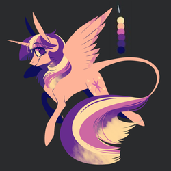 Size: 1000x1000 | Tagged: safe, artist:ask-sophie-the-pony, twilight sparkle, alicorn, pony, g4, female, limited palette, mare, solo, twilight sparkle (alicorn)