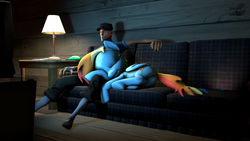Size: 1600x900 | Tagged: safe, artist:dj8996, rainbow dash, g4, 3d, crossover, scout (tf2), team fortress 2