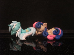 Size: 4608x3456 | Tagged: safe, artist:earthenpony, bon bon, lyra heartstrings, sweetie drops, g4, craft, irl, photo, sculpture, sleeping