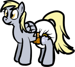 Size: 397x353 | Tagged: safe, artist:pidgopidgey, derpy hooves, pegasus, pony, g4, diaper, female, mare, non-baby in diaper, poofy diaper, solo, super crinkle pony adventure 64