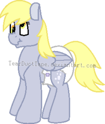 Size: 259x306 | Tagged: safe, artist:tearducttape, derpy hooves, pegasus, pony, g4, diaper, female, mare, non-baby in diaper, solo