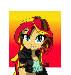 Size: 1320x1400 | Tagged: safe, artist:nekojackun, sunset shimmer, equestria girls, g4, female, looking at you, portrait, smiling, solo
