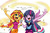 Size: 540x360 | Tagged: safe, artist:aizy-boy, sunset shimmer, twilight sparkle, equestria girls, g4, my little pony equestria girls: rainbow rocks, cute, duet, duo, lyrics, microphone, scene interpretation, singing, sleeveless, text, traditional art, twilight sparkle (alicorn)