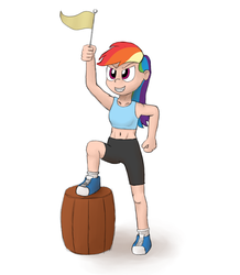 Size: 1886x2160 | Tagged: safe, artist:mkogwheel, rainbow dash, human, g4, converse, female, flag, humanized, solo