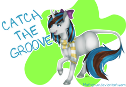 Size: 786x545 | Tagged: safe, artist:mattsykun, oc, oc only, oc:breezy, classical unicorn, legends of equestria, clothes, dancing, horn, leonine tail, scarf, solo