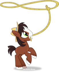 Size: 2713x3286 | Tagged: safe, artist:vector-brony, trouble shoes, clydesdale, appleoosa's most wanted, g4, colt, hat, high res, lasso, rope, simple background, transparent background, vector, young