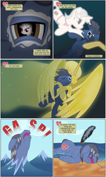 Size: 2000x3301 | Tagged: safe, artist:mlp-silver-quill, princess celestia, oc, oc:clutterstep, oc:ms coca, ghost, comic:imani, g4, asphyxiation, beach, comic, drowning, high res, hug, ocean, projection, smoke
