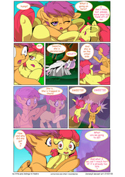 Size: 1600x2262 | Tagged: safe, artist:jeremy3, apple bloom, scootaloo, sweetie belle, earth pony, pony, comic:everfree, g4, comic, cutie mark crusaders, everfree forest, force field, panic, playing dead, unconscious