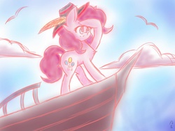 Size: 960x720 | Tagged: safe, artist:peebles15, pinkie pie, g4, female, hat, ship, solo