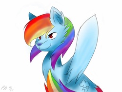 Size: 960x720 | Tagged: safe, artist:peebles15, rainbow dash, wolf, g4, female, solo, species swap