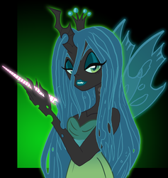 Size: 3077x3249 | Tagged: safe, artist:princessabiliss, queen chrysalis, changeling, changeling queen, equestria girls, g4, broken horn, crown, equestria girls-ified, female, high res, horn, humanized, jewelry, regalia, solo