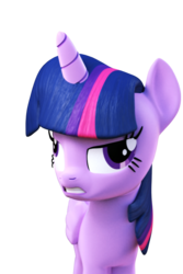 Size: 493x738 | Tagged: safe, artist:3d thread, artist:creatorofpony, twilight sparkle, alicorn, pony, g4, 3d, 3d model, derp, faic, female, frown, glare, gritted teeth, mare, simple background, solo, transparent background, twilight sparkle (alicorn)