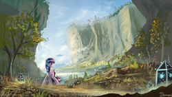 Size: 1920x1080 | Tagged: dead source, safe, artist:shamanguli, twilight sparkle, alicorn, pony, g4, female, mare, scenery, solo, twilight sparkle (alicorn)