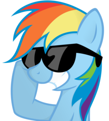 Size: 9000x10000 | Tagged: safe, artist:shinodage, rainbow dash, g4, absurd resolution, female, simple background, solo, sunglasses, transparent background, vector