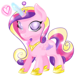 Size: 1000x1000 | Tagged: safe, artist:elimicho, princess cadance, g4, chibi, female, heart, magic, simple background, solo, transparent background