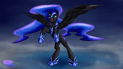 Size: 3840x2160 | Tagged: safe, artist:danli69, nightmare moon, g4, female, high res, rearing, solo