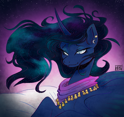 Size: 900x850 | Tagged: safe, artist:hektious, princess luna, g4, female, gaze, solo