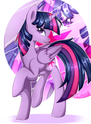 Size: 731x999 | Tagged: safe, artist:lak160, twilight sparkle, alicorn, pony, g4, female, mare, raised hoof, simple background, solo, transparent background, twilight sparkle (alicorn)