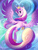 Size: 675x900 | Tagged: safe, artist:soulscapecreatives, princess cadance, alicorn, pony, g4, crown, cute, cutedance, female, jewelry, mare, profile, rear view, regalia, signature, solo, spread wings, wings