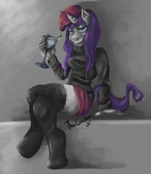Size: 627x722 | Tagged: safe, artist:thecorchan, rarity, anthro, g4, clothes, female, solo