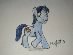 Size: 1485x1111 | Tagged: safe, artist:wingbeatpony, oc, oc only, pony, unicorn, traditional art, watercolor painting