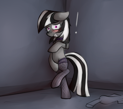 Size: 1280x1137 | Tagged: safe, artist:marsminer, oc, oc only, oc:domino eventide, pony, bipedal, blushing, covering, embarrassed, embarrassed nude exposure, exposed, female, nudity, solo