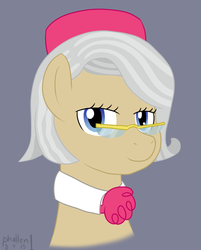 Size: 707x879 | Tagged: safe, artist:phallen1, mayor mare, g4, 30 minute art challenge, alternate hairstyle, female, glasses, hat, jackie kennedy, pillbox hat, solo