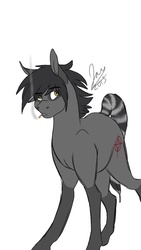 Size: 640x1136 | Tagged: safe, artist:little-ghost-pup, oc, oc only, oc:rocky, earth pony, pony, cigarette, male, simple background, smoking, solo, stallion